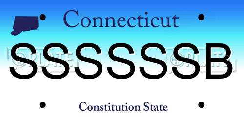 SSSSSSB Connecticut License Plate