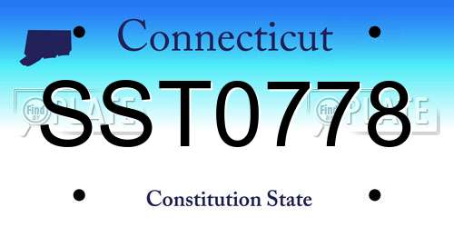 SST0778 Connecticut License Plate