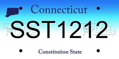 SST1212 Connecticut License Plate
