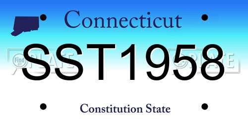 SST1958 Connecticut License Plate