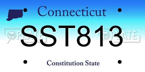 SST813 Connecticut License Plate