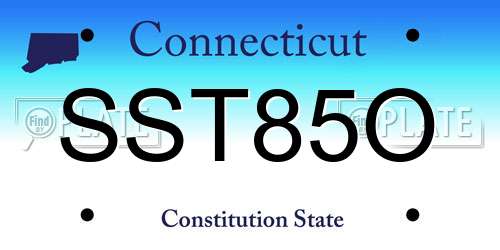 SST85O Connecticut License Plate