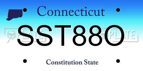SST88O Connecticut License Plate