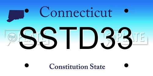 SSTD33 Connecticut License Plate