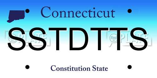 SSTDTTS Connecticut License Plate