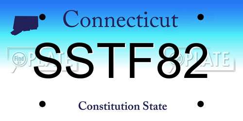 SSTF82 Connecticut License Plate