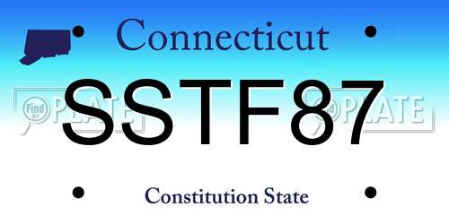 SSTF87 Connecticut License Plate