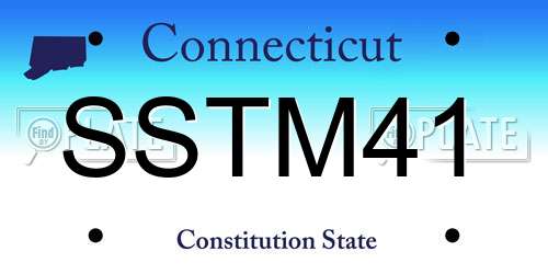 SSTM41 Connecticut License Plate