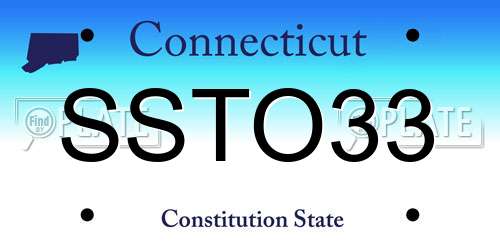 SSTO33 Connecticut License Plate