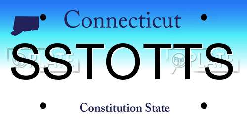 SSTOTTS Connecticut License Plate