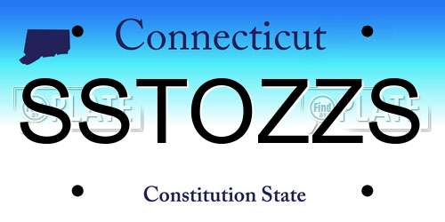 SSTOZZS Connecticut License Plate