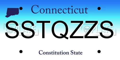 SSTQZZS Connecticut License Plate