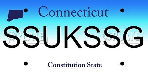 SSUKSSG Connecticut License Plate
