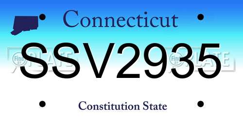 SSV2935 Connecticut License Plate