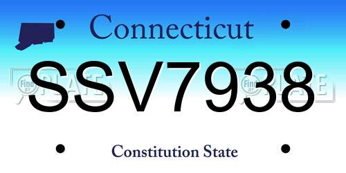 SSV7938 Connecticut License Plate