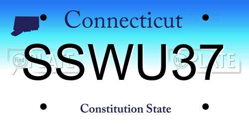 SSWU37 Connecticut License Plate