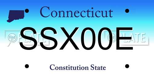 SSX00E Connecticut License Plate