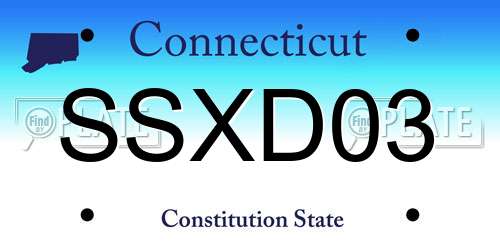 SSXD03 Connecticut License Plate