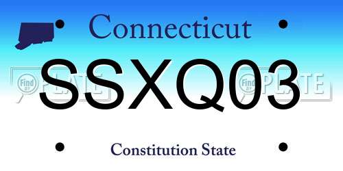 SSXQ03 Connecticut License Plate