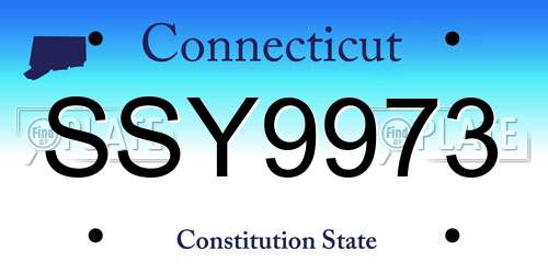 SSY9973 Connecticut License Plate