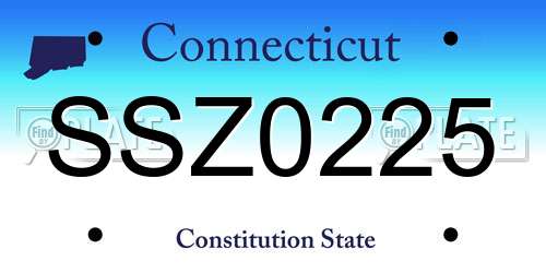 SSZ0225 Connecticut License Plate