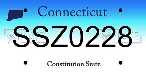 SSZ0228 Connecticut License Plate