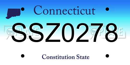 SSZ0278 Connecticut License Plate