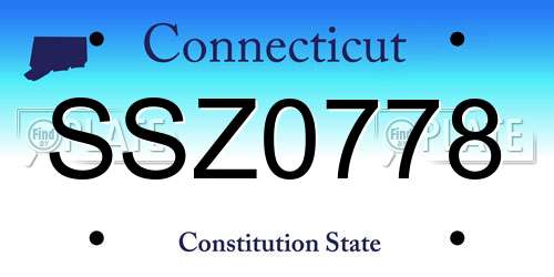SSZ0778 Connecticut License Plate