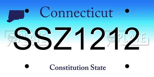 SSZ1212 Connecticut License Plate