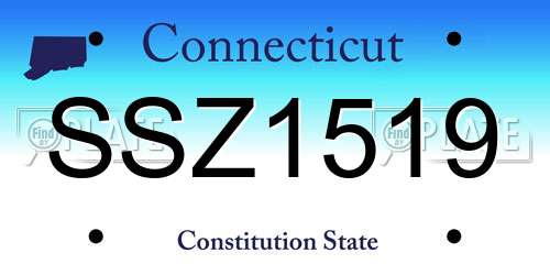 SSZ1519 Connecticut License Plate