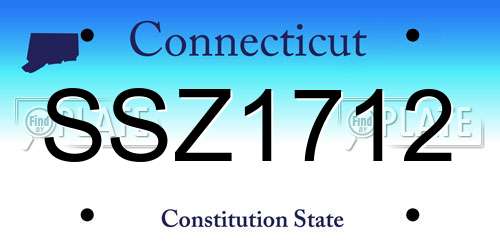 SSZ1712 Connecticut License Plate