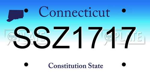 SSZ1717 Connecticut License Plate