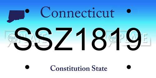 SSZ1819 Connecticut License Plate