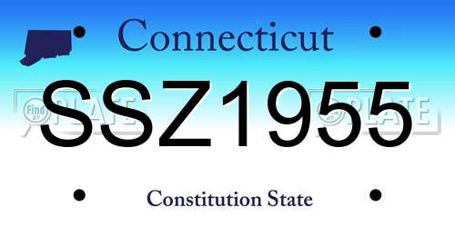 SSZ1955 Connecticut License Plate