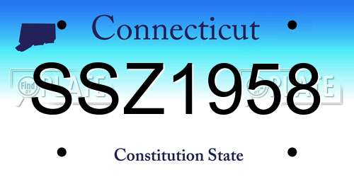 SSZ1958 Connecticut License Plate