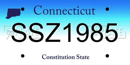 SSZ1985 Connecticut License Plate