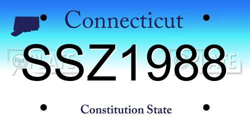 SSZ1988 Connecticut License Plate