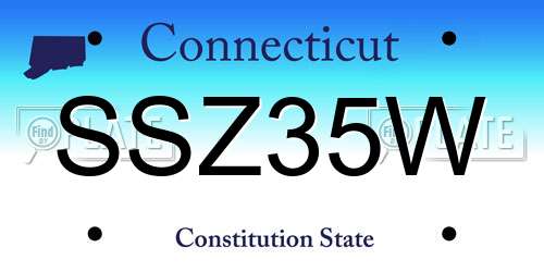 SSZ35W Connecticut License Plate
