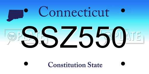 SSZ550 Connecticut License Plate
