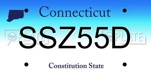 SSZ55D Connecticut License Plate