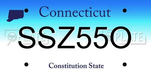 SSZ55O Connecticut License Plate