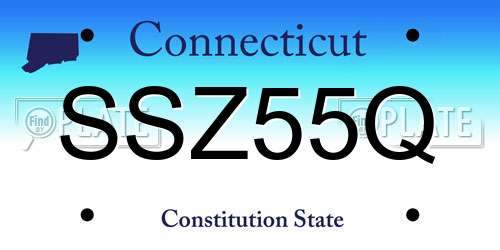 SSZ55Q Connecticut License Plate