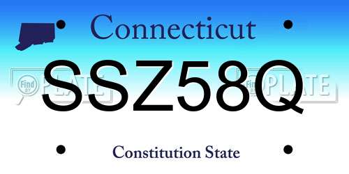 SSZ58Q Connecticut License Plate