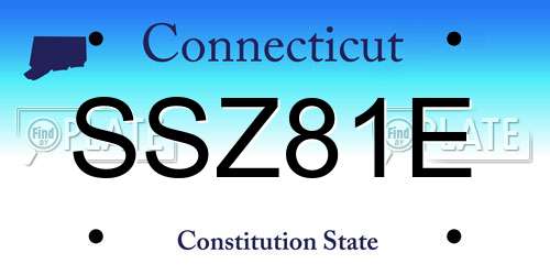 SSZ81E Connecticut License Plate