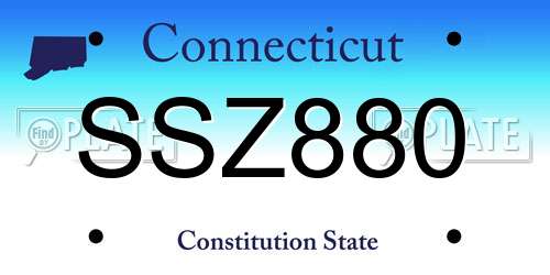 SSZ880 Connecticut License Plate