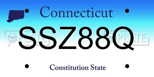 SSZ88Q Connecticut License Plate