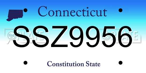 SSZ9956 Connecticut License Plate