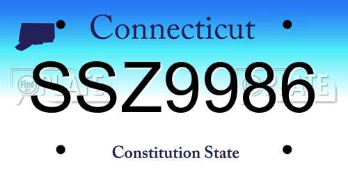 SSZ9986 Connecticut License Plate