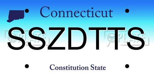 SSZDTTS Connecticut License Plate