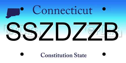 SSZDZZB Connecticut License Plate